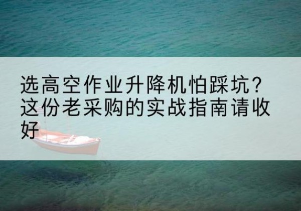 科尔沁右翼中旗高空作业升降机厂家推荐-选高空作业升降机怕踩坑？这份老采购的实战指南请收好